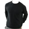 Kaxiya2021 Men's V-Neck Sweater Long-Sleeved Solid Color Pullover Knit Top Wool Blend Round Neck Thicken Business Outer Wear Top (Black,3X-Large) view 1