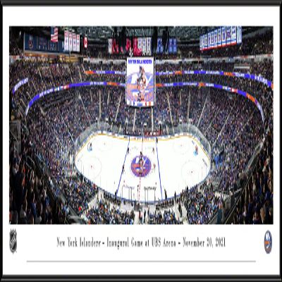 New York Islanders - Inaugural Game at UBS Arena - 40.25x13.75-inch Standard Framed Print by Blakeway Panoramas