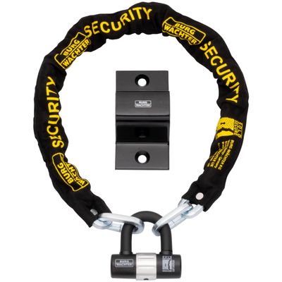 Burg-Wachter Wachter 1.5M Sold Secure Gold Bike Chain, Lock and Ground Anchor Kit Black