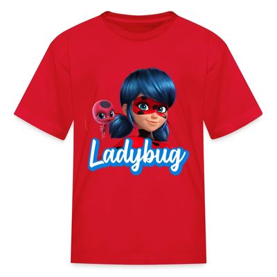 Spreadshirt Miraculous Merchandise Ladybug Friends with Tikki Kid's T-Shirt, S, red