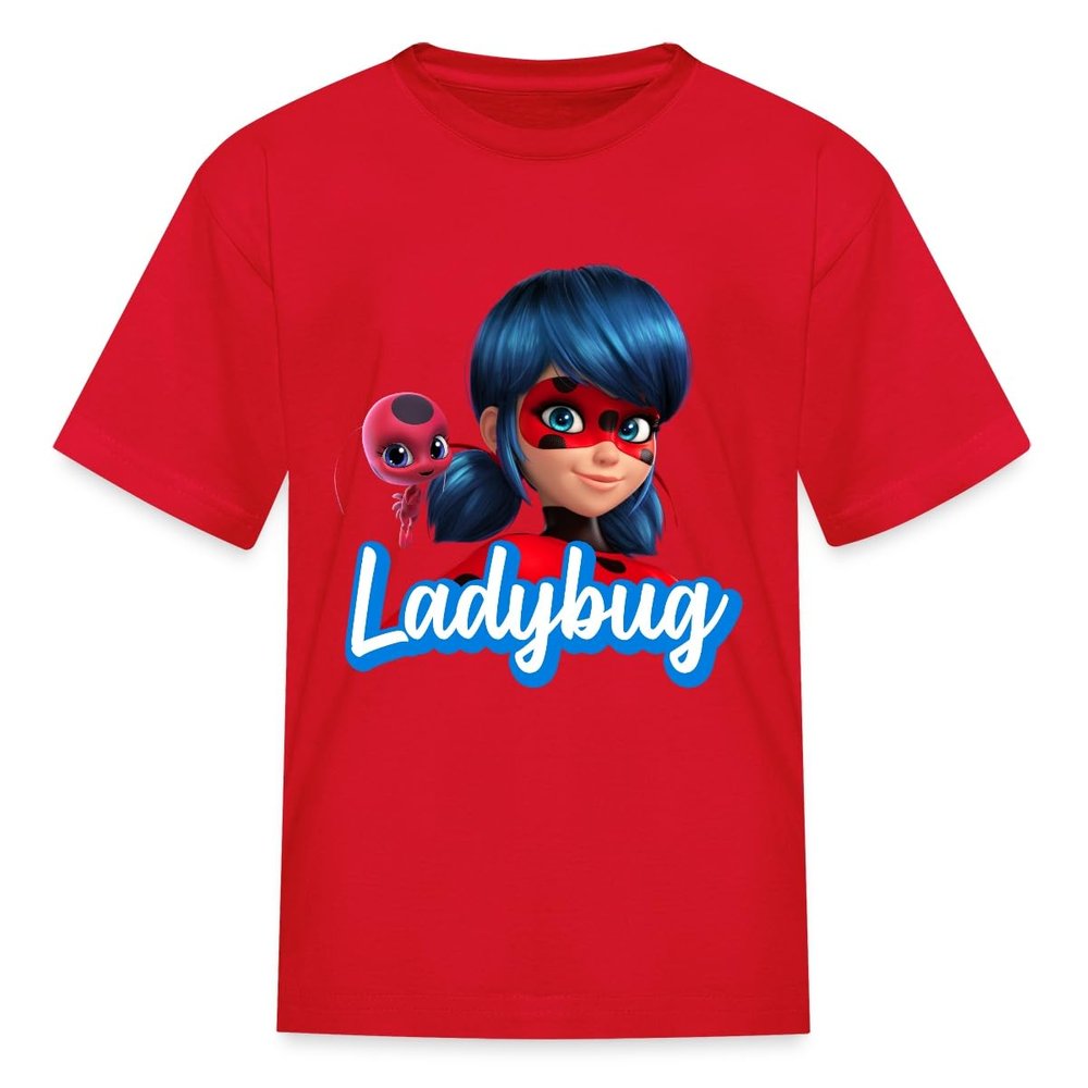 Spreadshirt Miraculous Merchandise Ladybug Friends with Tikki Kid's T-Shirt, S, red