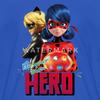 Spreadshirt Miraculous Merchandise Be Your Own Hero Ladybug Cat Noir Kid's T-Shirt, S, Royal Blue view 2