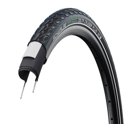 TIRE SCHWALBE Delta Cruiser Plus Active PUNCTUREGUARD 20x1.75 BK/BK/REF GN-Compound E25 Wire SCHWALBE