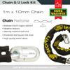 Burg-Wachter Unisex's 1M Sold Secure Lock Kit Bike, Black view 3