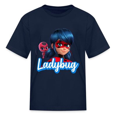 Spreadshirt Miraculous Merchandise Ladybug Friends with Tikki Kid's T-Shirt, M, Navy