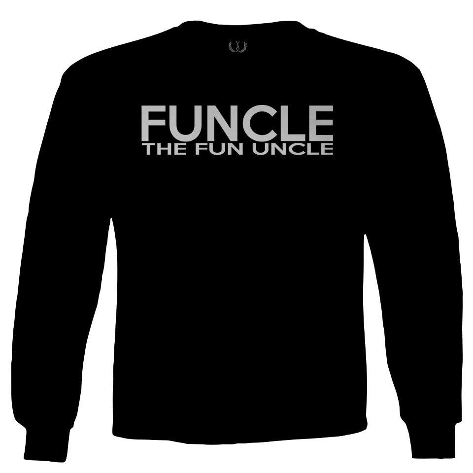 0432. The Fun Best Uncle Funny Definition Funcle Men's Long Sleeve t Shirt (Black, Small)