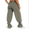 DANIELLE BERNSTEIN Womens Striped Belt Wide Leg Pants Gray 0, Grey view 3