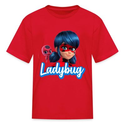 Spreadshirt Miraculous Merchandise Ladybug Friends with Tikki Kid's T-Shirt, M, red