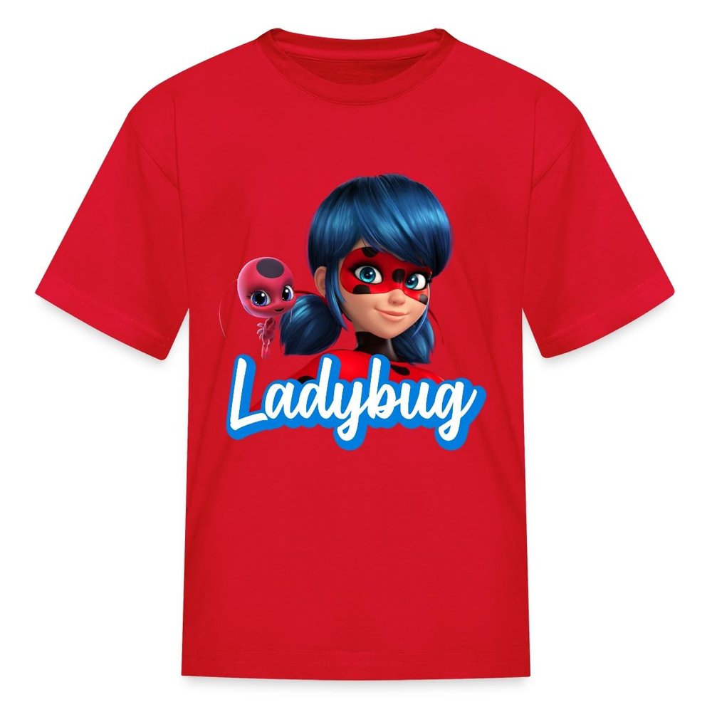 Spreadshirt Miraculous Merchandise Ladybug Friends with Tikki Kid's T-Shirt, M, red