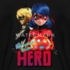 Spreadshirt Miraculous Merchandise Be Your Own Hero Ladybug Cat Noir Kid's T-Shirt, M, Black view 2