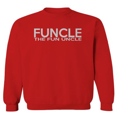 0432. The Fun Best Uncle Funny Definition Funcle Men's Crewneck Sweatshirt (Red, Medium)