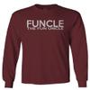 0432. The Fun Best Uncle Funny Definition Funcle Men's Long Sleeve t Shirt (Maroon Small) view 1