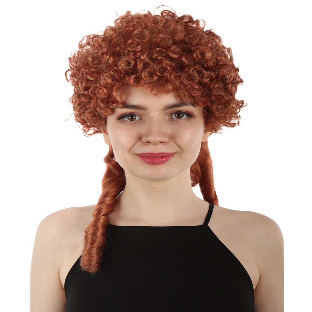 Adult Women's Natural Red Victorian Wig with Long Banana Ponytail, Synthetic Soft Fiber Hair, Perfect for your next Ball and English Party