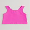 Kurve Premium Girls Seamless Supersoft Sleeveless Crop Tank Top - Stretchy Bra, UV UPF 50+ (Made in USA), Neon Fuschia, 4 Years-8 Years view 3