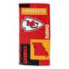 Northwest NFL State Line Beach Towel, 30x60, Kansas City Chiefs view 1