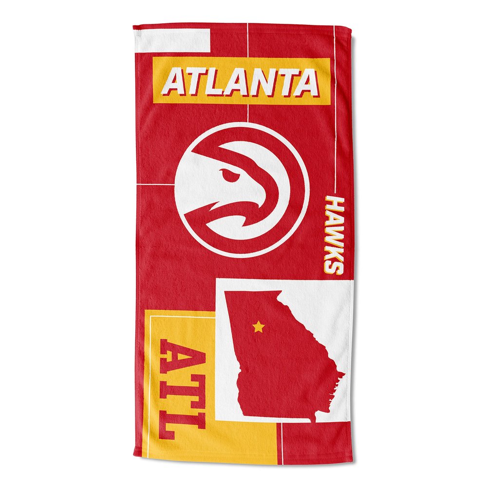 Northwest NBA State Line Beach Towel, 30x60, Atlanta Hawks