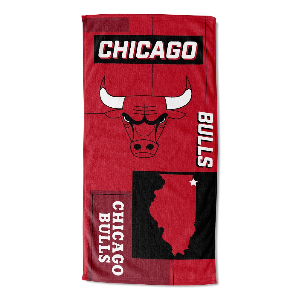 Northwest NBA State Line Beach Towel, 30x60, Chicago Bulls