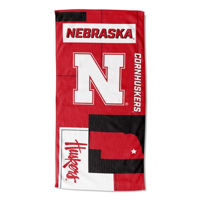 NORTHWEST NCAA State Line Beach Towel, 30x60, Nebraska Cornhuskers