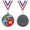 Express Medals Custom Archery Silver Medal Trophy Award with Neck Ribbon & Attached Engraved Plate on Back LAZD214-MY400 25PK view 1