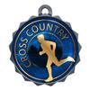 Express Medals Custom Cross Country Silver Medal Trophy Award with Neck Ribbon & Attached Engraved Plate on Back LAZD214-EG20 1PK view 2