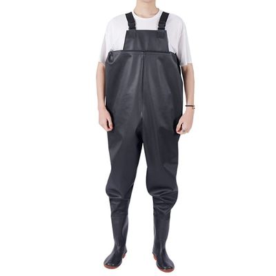 Breathable PVC Waterproof Chest Waders with Pockets, Lightweight Wading Boots for Fishing & Hunting, Seam Sealed (Color : Black, Size : US6.5/EU37/UK4.5)