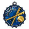 Express Medals Custom Baseball Silver Medal Trophy Award with Neck Ribbon & Attached Engraved Plate on Back LAZD214-EG10 1PK view 2