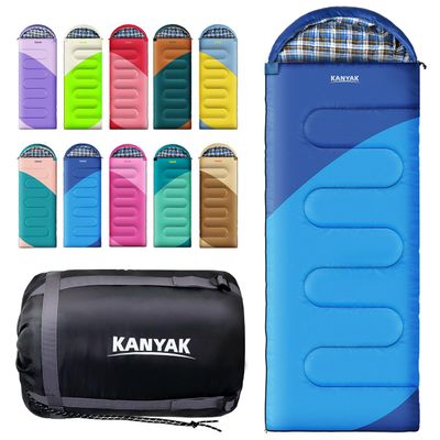 KANYAK Sleeping Bags for Adults Kids, Lightweight Waterproof Breathable Backpacking Hiking Camping Gear Equipment