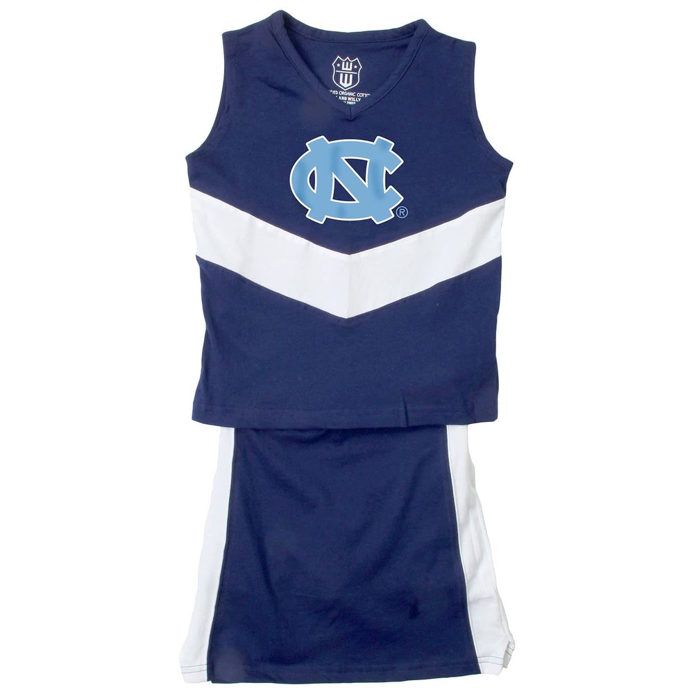 Wes and Willy Girls and Toddlers Game Day Cheering Outfit (North Carolina, 4T)