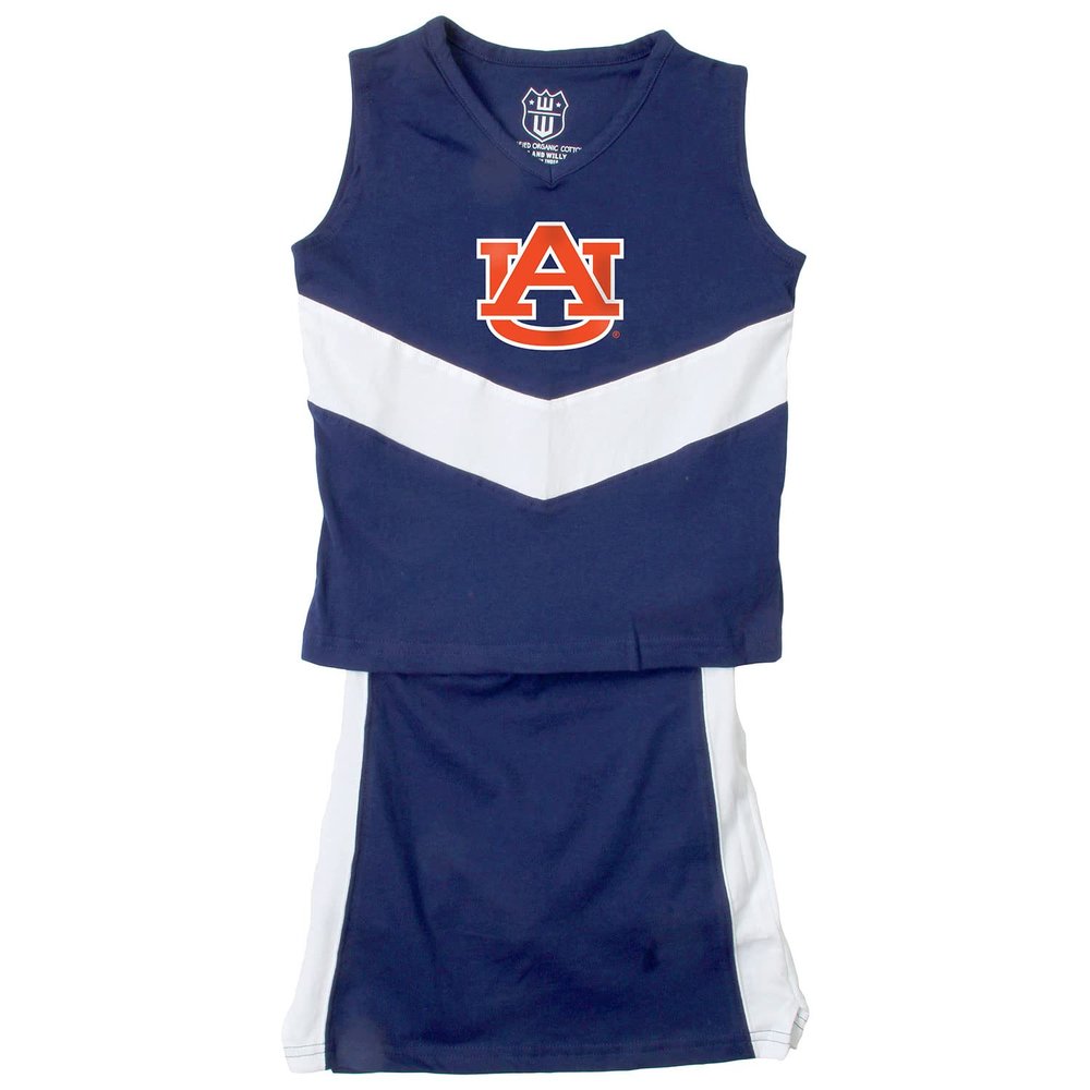 Wes and Willy Girls and Toddlers Game Day Cheering Outfit (Auburn, 3T)