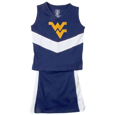 Wes and Willy Girls and Toddlers Game Day Cheering Outfit (West Virginia, 6X)