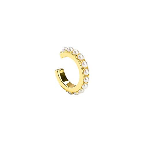 SNSHUN ZX 1pcs Fine Jewelry Bling Ziron Snake Plata de Ley 925 Clip Earrings for Couples Lovers' Gift No Piercing Fake Cartilage Earring Cuff T1127 (Gem Color : 1pcs Gold Color 3)