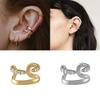 SNSHUN ZX 1pcs Fine Jewelry Bling Ziron Snake Plata de Ley 925 Clip Earrings for Couples Lovers' Gift No Piercing Fake Cartilage Earring Cuff T1127 (Gem Color : 1pcs Gold Color 3) view 2