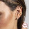 SNSHUN ZX 1pcs Fine Jewelry Bling Ziron Snake Plata de Ley 925 Clip Earrings for Couples Lovers' Gift No Piercing Fake Cartilage Earring Cuff T1127 (Gem Color : 1pcs Gold Color 3) view 3