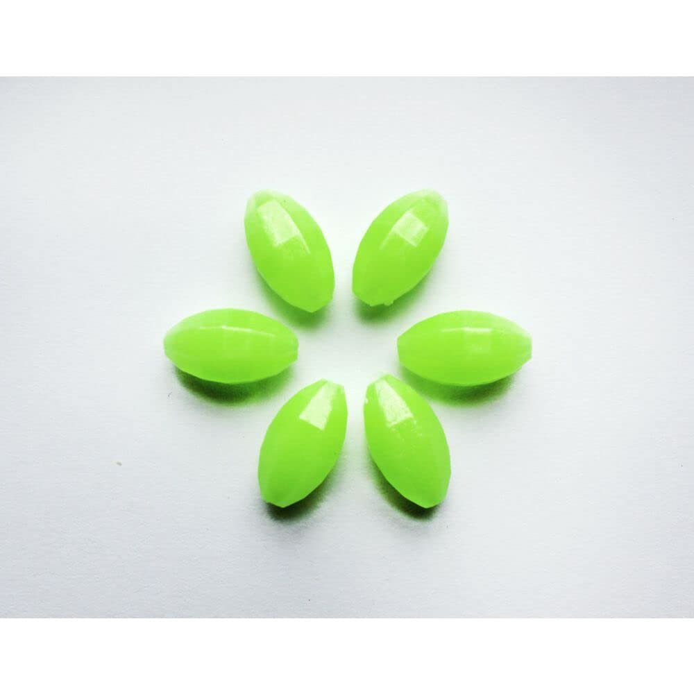 Football Glow Beads 50pcs 10mm - 3/8" Deep Drop Rigs Fishing Beads - Green