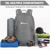 ZOMAKE Lightweight Packable Backpack 28L, Foldable Backpacks Water Resistant Collapsible Day Bag Light Daypack for Hiking(Medium grey) view 3
