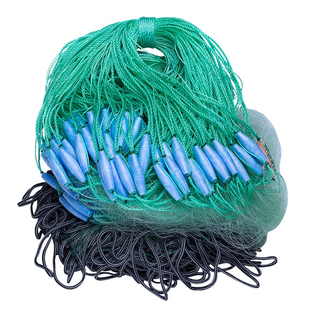 POUI COME DREAM Depth 16ft Anti-Winding 3 Layers Fishing Net Wrapped Rope Lead Sinker Length 262ft Gill Net for Fishing Survival 40mm(1-1/2 Inch Mesh)