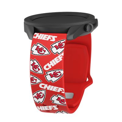 Game Time Kansas City Chiefs Quick Change HD Watch Band Compatible with Samsung and More (Random 20mm Short)
