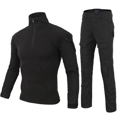 Dumajo Men's Military Tactical Uniform Shirt Pants Airsoft Paintball Hunting Combat Suits-Black,2XL/38