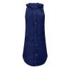 Women Sleeveless Long Coat With Hood, Winter Padded Vest, Warm Zipper Open Jacket With Hood, Women Long Vest Casual Outdoor Coat (Color : Dark blue, Size : 4X-Large) view 3