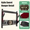 Ekkhysis Kylin Sword Wall Mount 2-Tier Velvet Padded Hook Katana Holder Display Hanger for Tanto Samurai Sword,Rapier Lightsaber,Cosplay Blade Tanjirou Demon Slayer Weapon Stand view 3