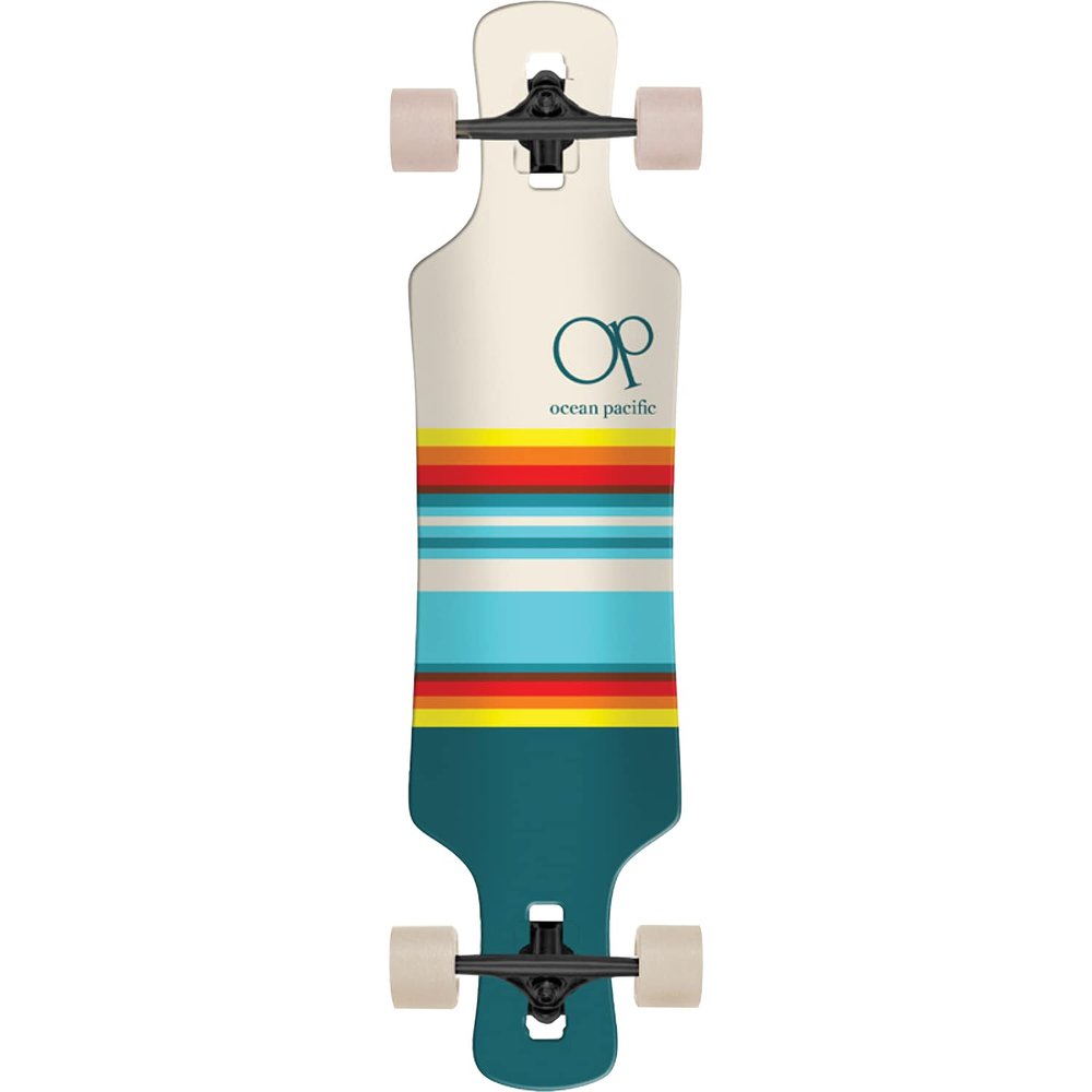 Ocean Pacific Swell Drop Through Complete Skateboard -9x36 White/Teal