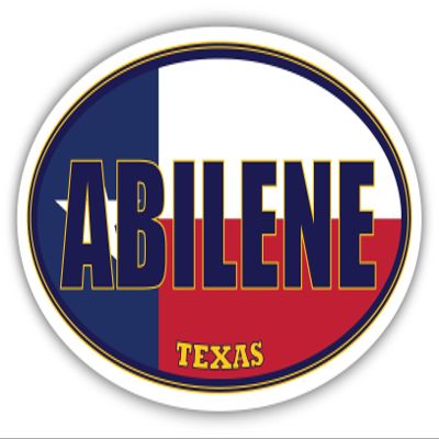 Abilene City Texas State Flag | TX Flag Taylor County Oval State Colors Reflective Sticker Car Decal 3x5 inches