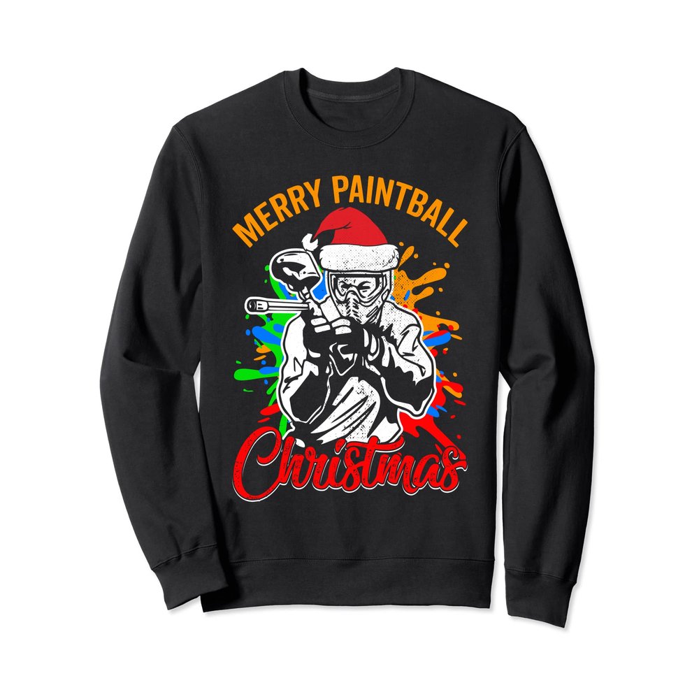 Merry Paintball Christmas Funny Xmas Sweatshirt