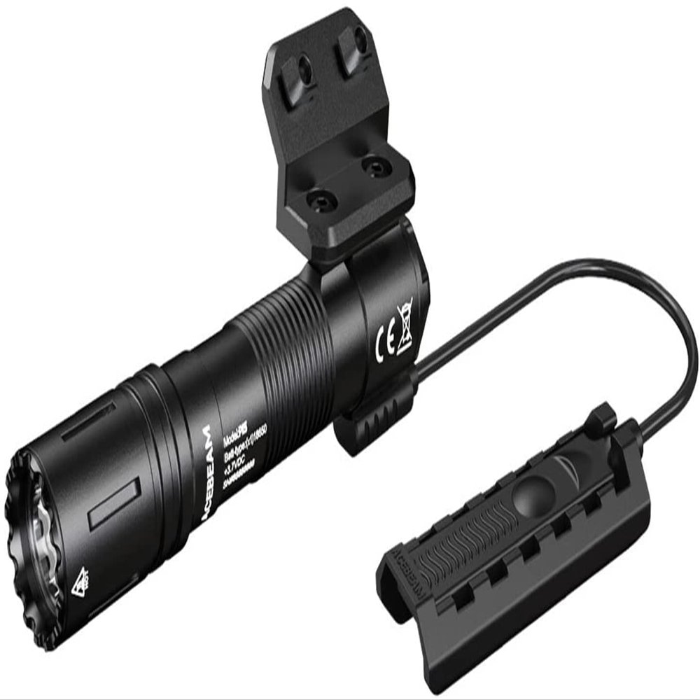 ACEBEAM P15 Rechargeable SFT40 HI LED Flashlight - 1700 Lumen, 330 Meters, Various Color Options (Tactical Black)