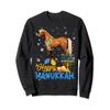 Happy Hanukkah Cute Hanukkah Horse Menorah Jewish Proud Sweatshirt view 1