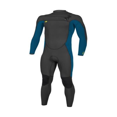 O'Neill Ninja Youth 4/3mm Chest Zip Full Wetsuit 12 Black/Ultra Blue/Dayglo