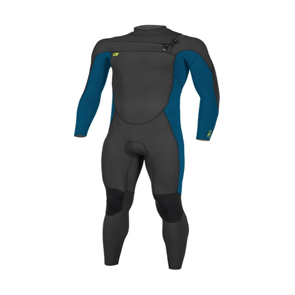 O'Neill Ninja Youth 4/3mm Chest Zip Full Wetsuit 12 Black/Ultra Blue/Dayglo