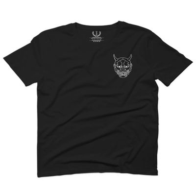 0433. White Demon Hannya Graphic Traditional Japanese Till Death Society Anime for Men T Shirt (Black 2X-Large)