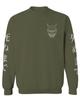 0433. White Demon Hannya Graphic Traditional Japanese Till Death Society Anime Men's Crewneck Sweatshirt (Olive Large)