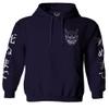 0433. White Demon Hannya Graphic Traditional Japanese Till Death Society Anime Sweatshirt Pullover Hoodie (Navy, Small) view 1